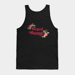 Blessed MawMaw Floral Christian Grandma Gift Tank Top